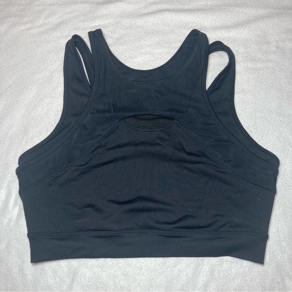 Calvin Klein Performance Black Quick Dry Sports Bra Size Large Mesh Overlay - Picture 1 of 8